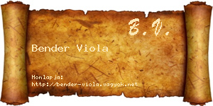 Bender Viola névjegykártya